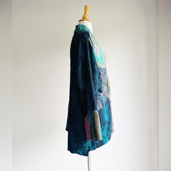 SOFT SURROUNDINGS Karli Kimono Peacock Tapestry Cardigan Size Large - Picture 3 of 6